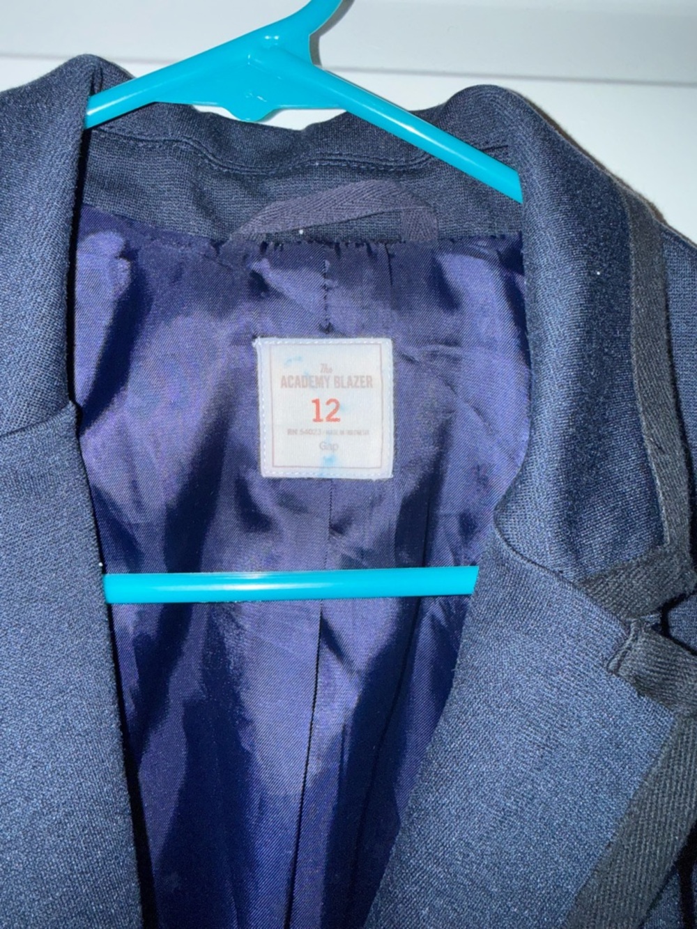 GAP Navy Blue Academy Blazer with Polka Dot Cuff Detail - Picture 3 of 6